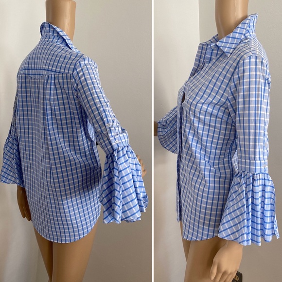 BNWOT H&M Bell Sleeve Button Down Blouse - Picture 7 of 10